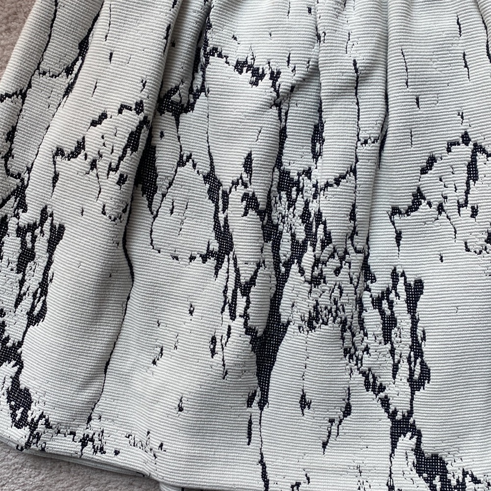 Aqua white & black a-line mini  skirt. - Picture 2 of 9